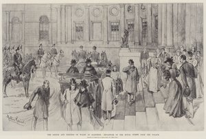 Le prince et la princesse de Galles à Blenheim, départ des invités royaux du palais